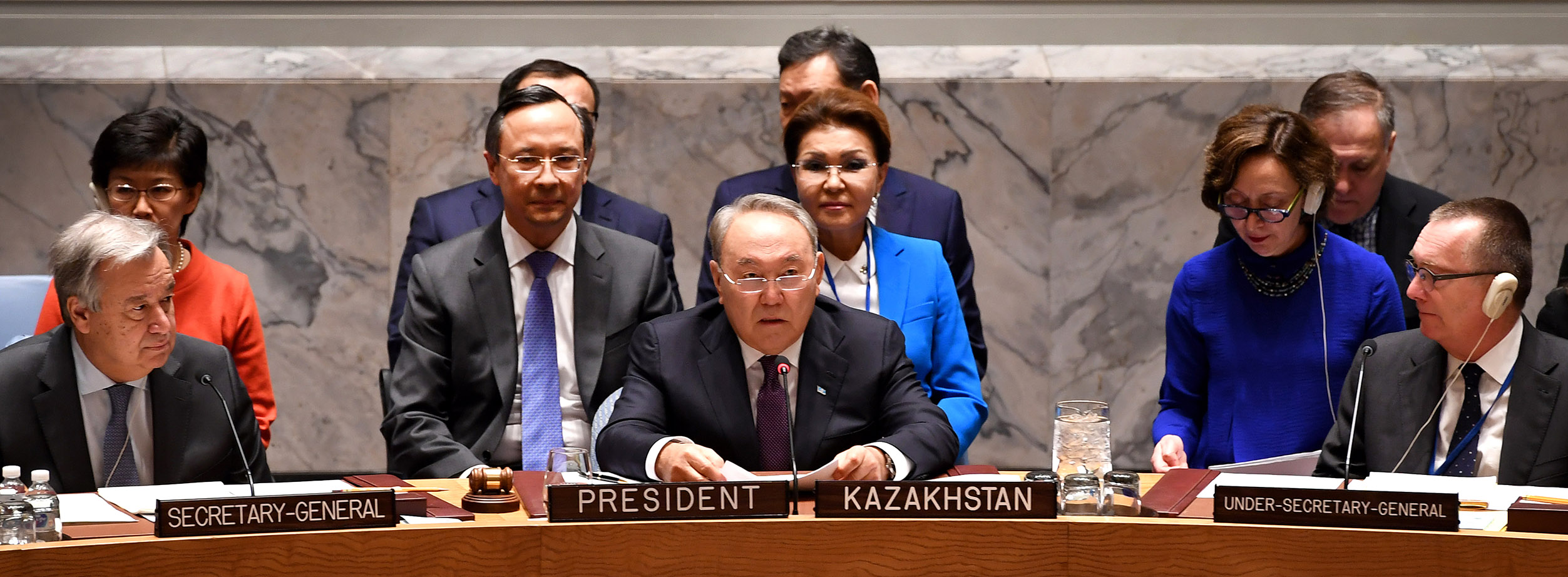  Kazakh President Nursultan Nazarbayev talks in the UN Security Council