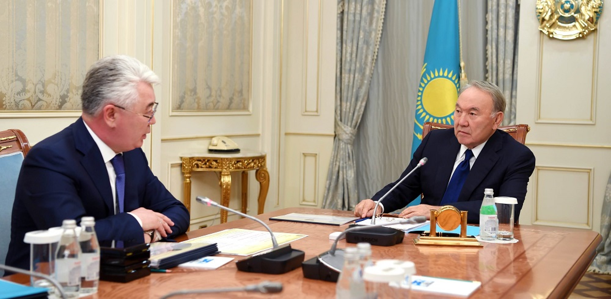 The Head of State meets with Minister of Defense and Aerospace Industry, B. Atamkulov