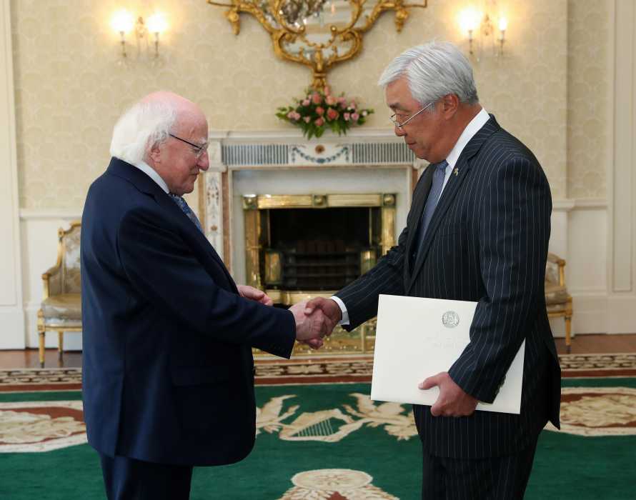 Kazakh Ambassador presents credentials to President of Ireland