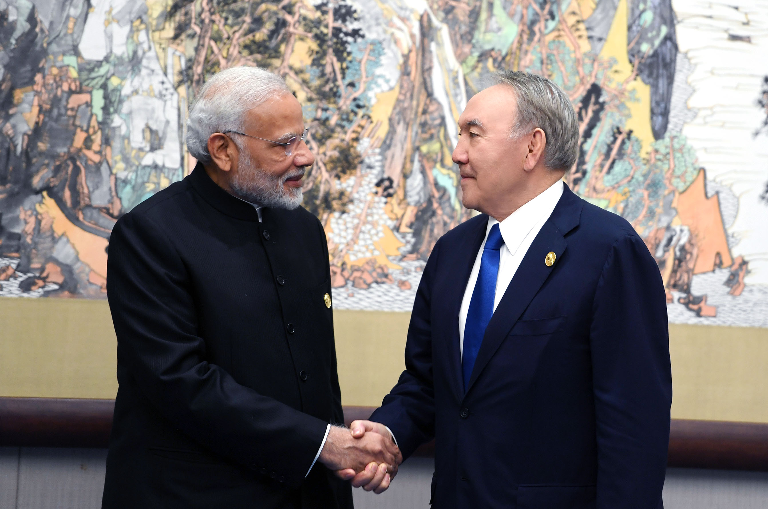 Nursultan Nazarbayev meets with Indian Prime Minister