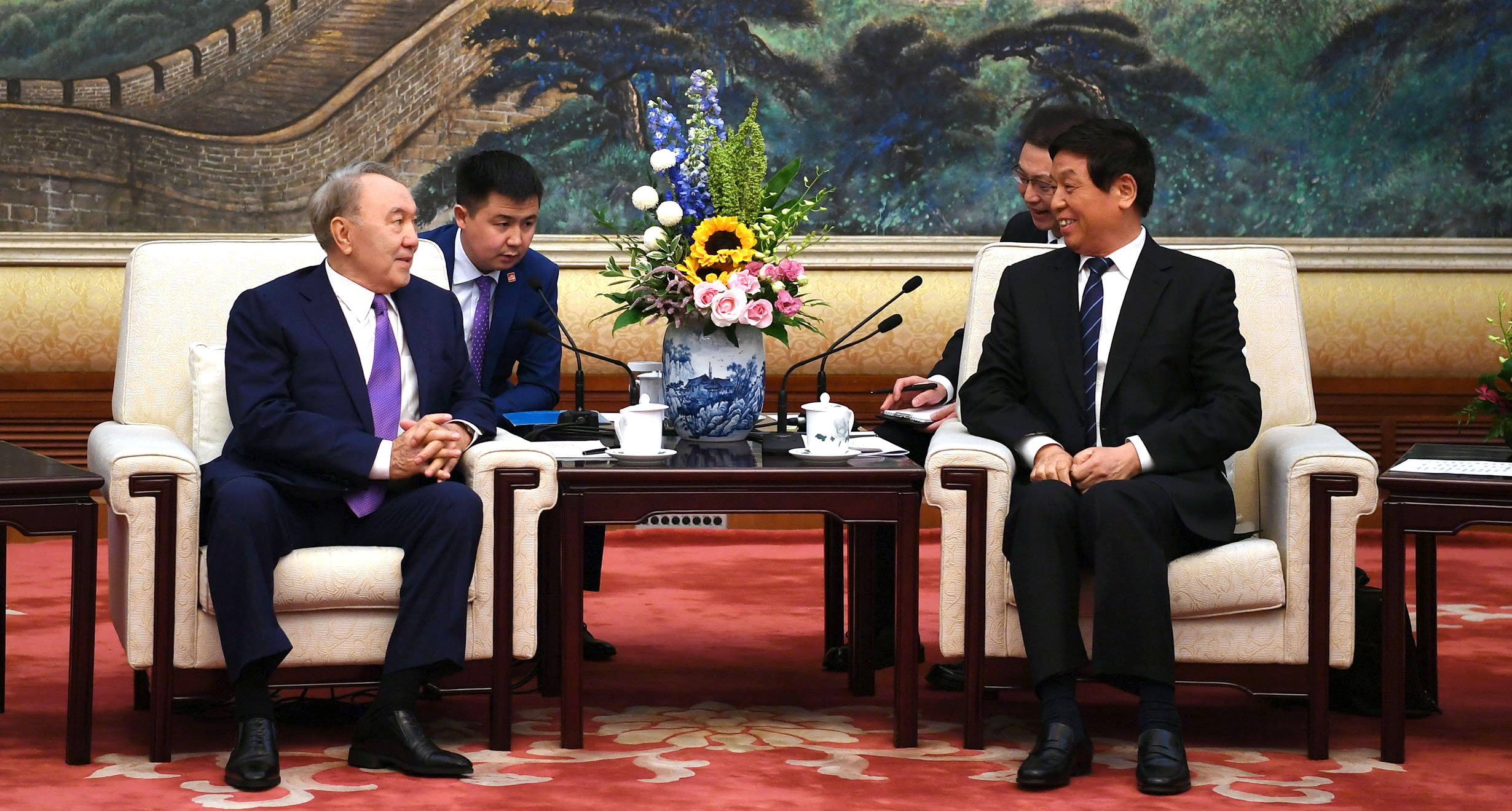 Nursultan Nazarbayev meets with Li Zhanshu, Chairman of the Standing Committee of the National People's Congress of China