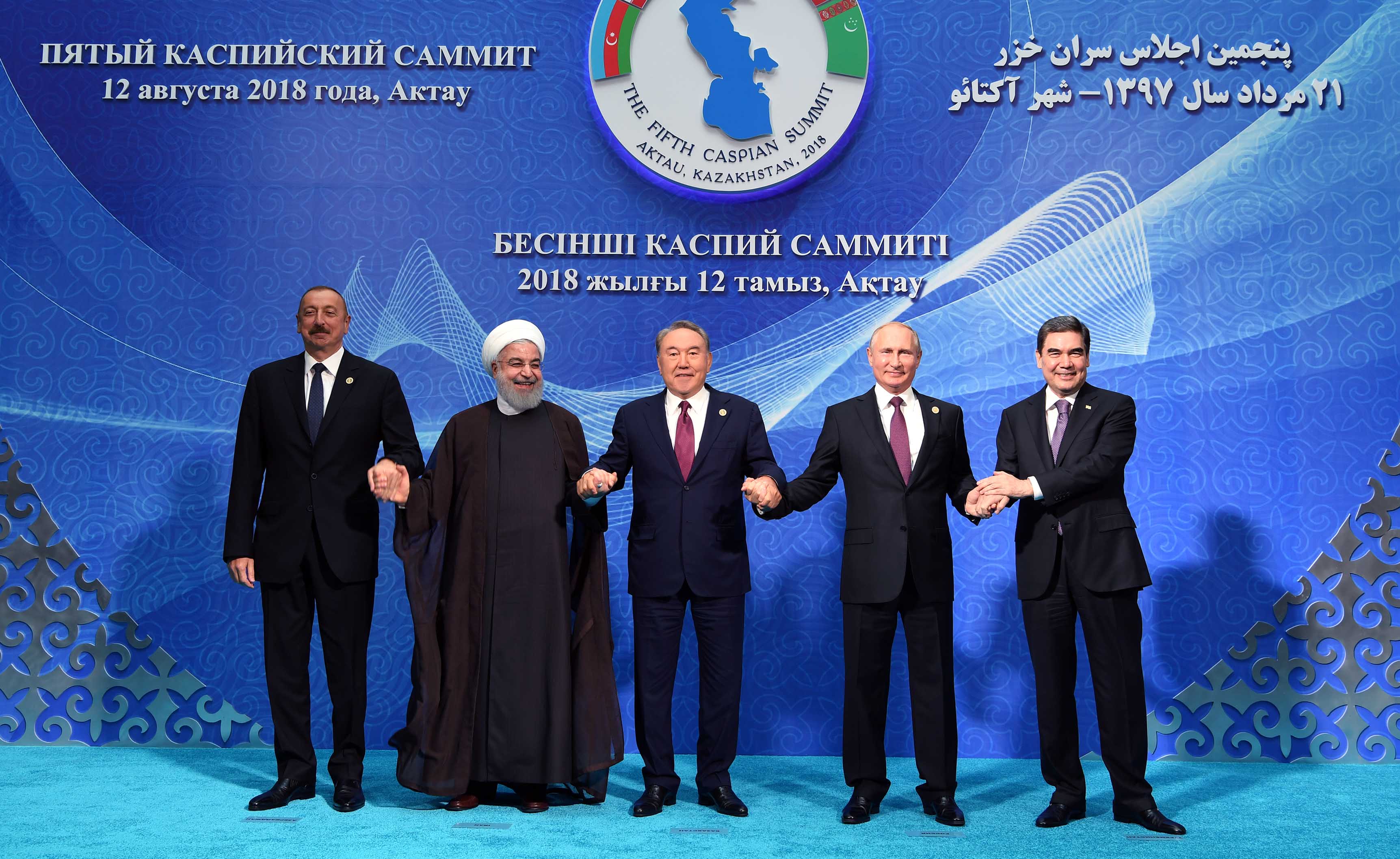 Kazakh President participates in the plenary session of the Fifth Caspian Summit