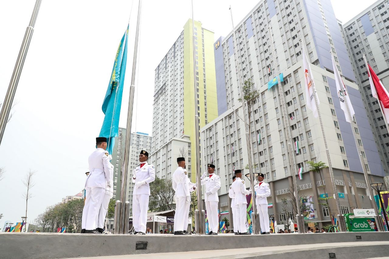 Asian Games 2018: Kazakhstan national flag was raised in a solemn ceremony