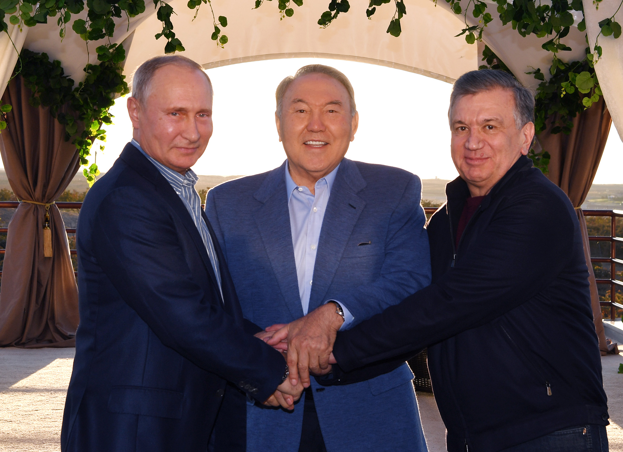 Nursultan Nazarbayev meets Russian, Uzbek presidents