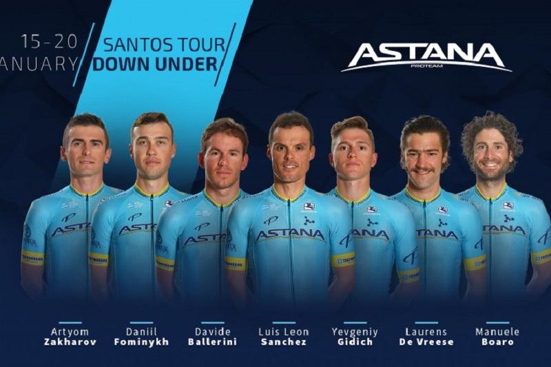 Astana Pro Team announces roster for Santos Tour Down Under 2019