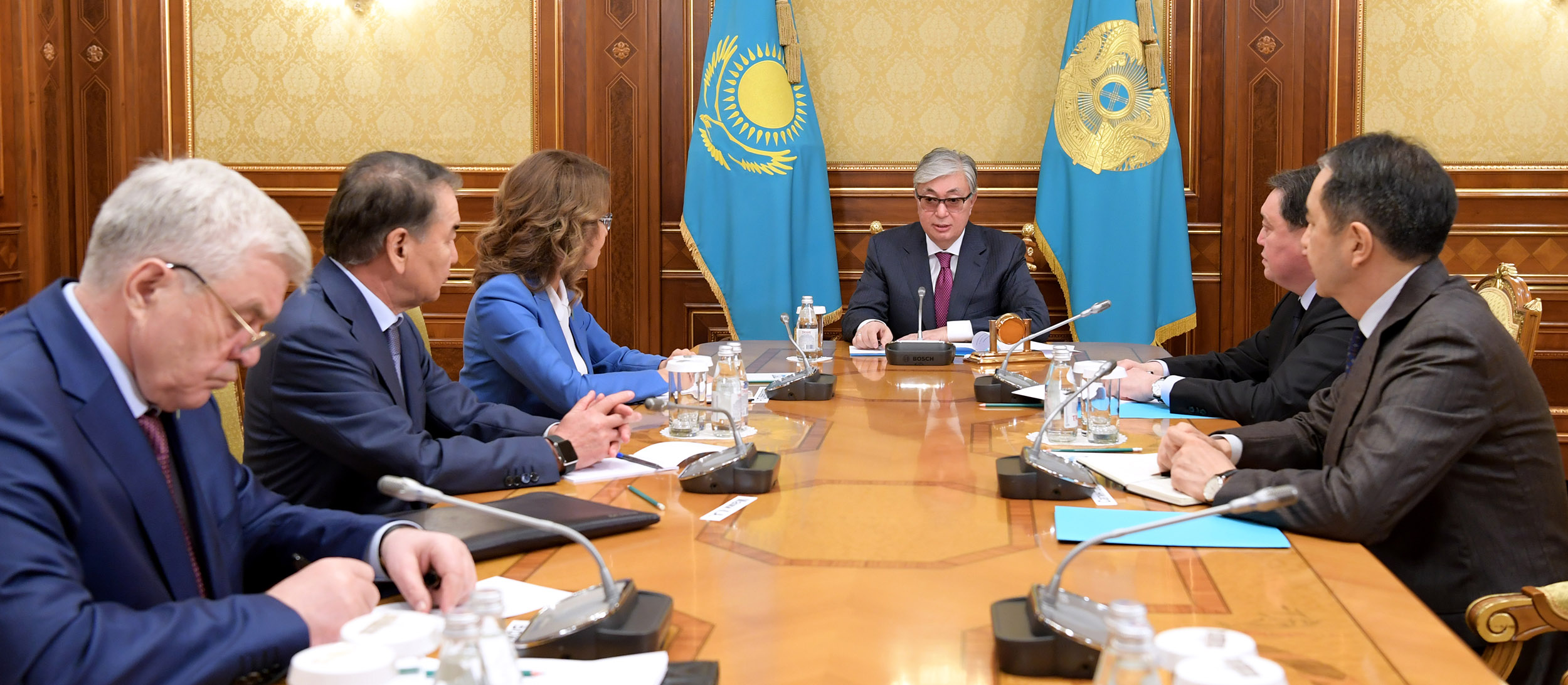 Kazakh President receives Senate Speaker and PM Mamin