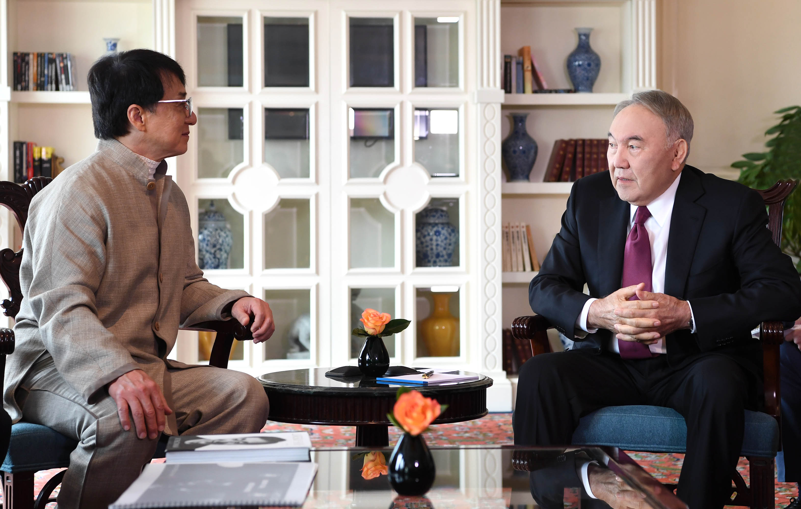 Nursultan Nazarbayev meets with famous actor Jackie Chan
