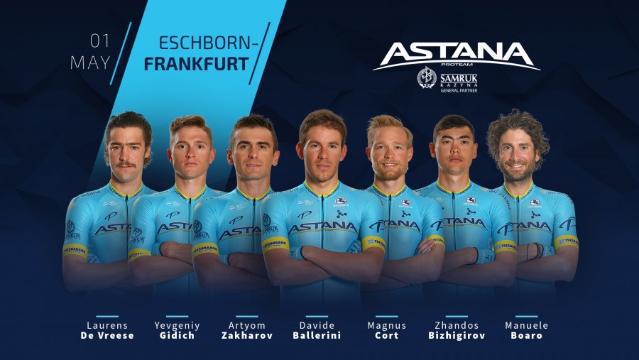 Astana reveals team roster for Eschborn-Frankfurt 2019