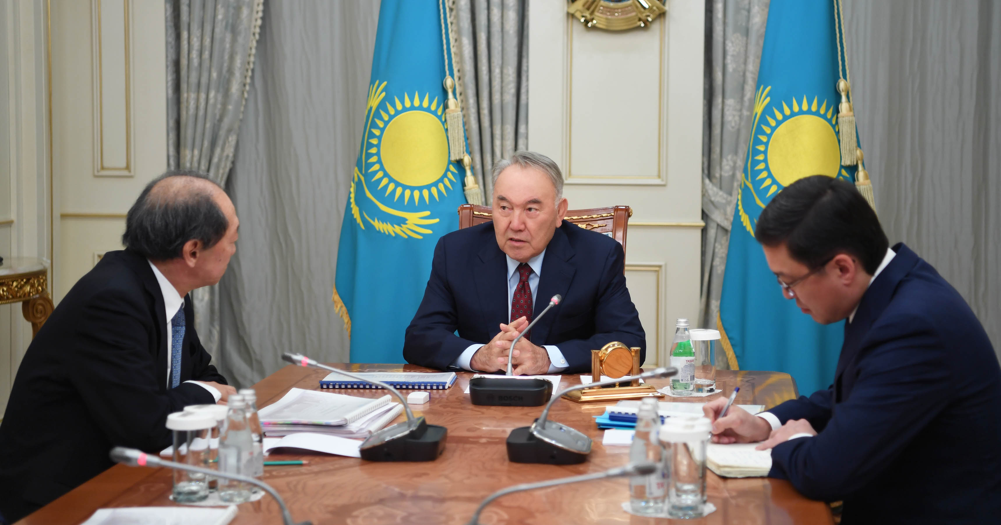 Nursultan Nazarbayev receives the president of Nazarbayev University Shigeo Katsu