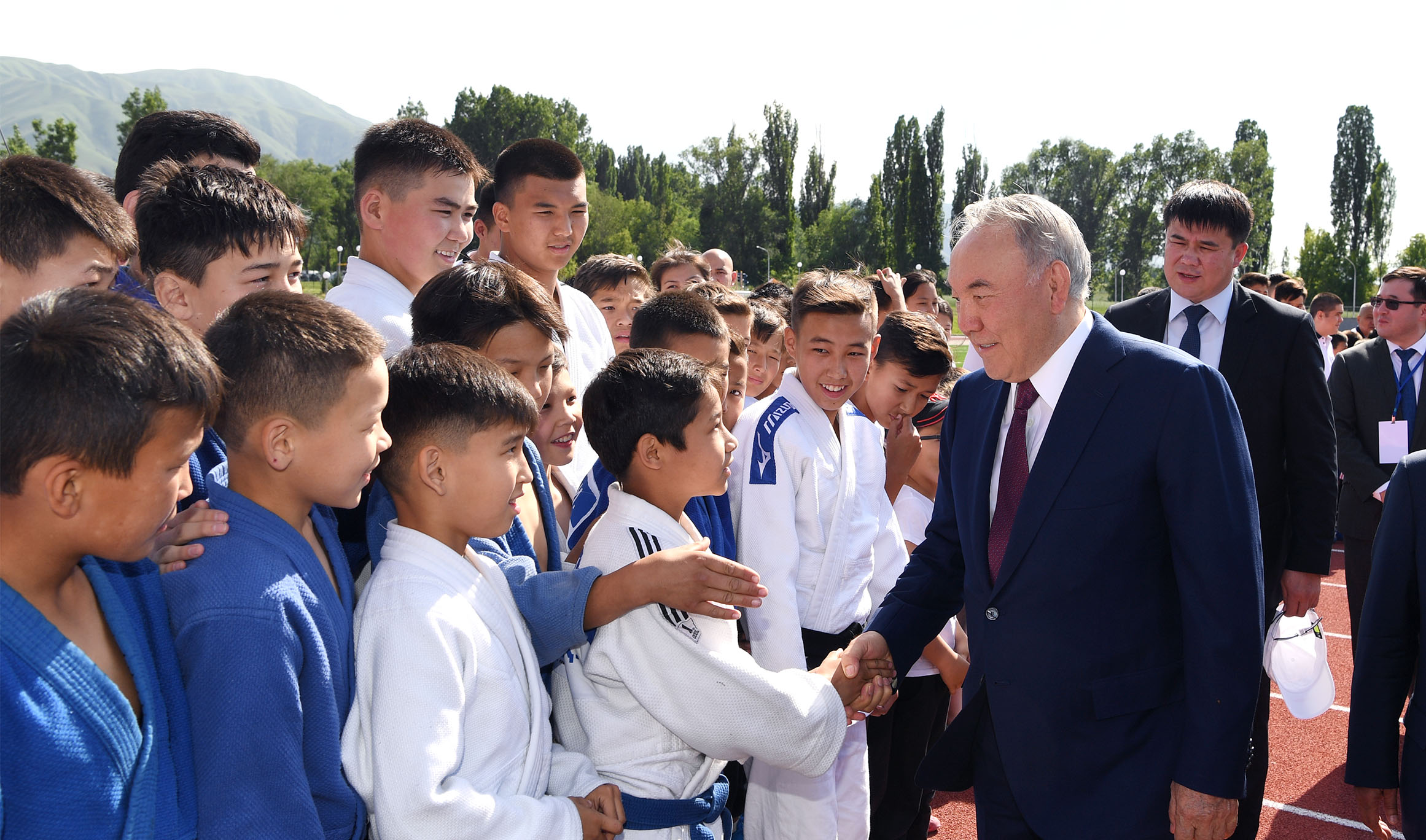 Nursultan Nazarbayev participates in the opening ceremony of the sports complex