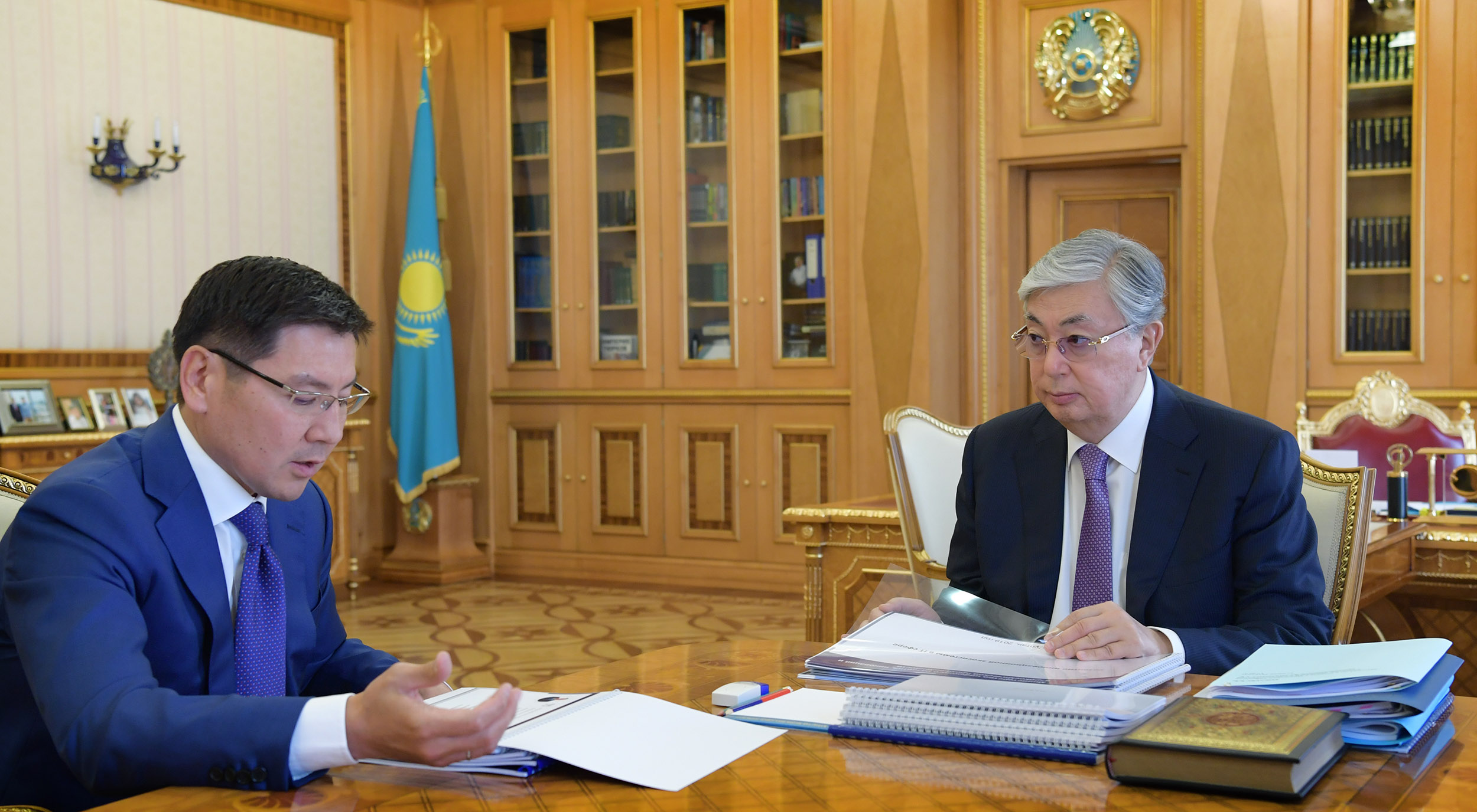 President of Kazakhstan Kassym-Jomart Tokayev receives Askar Jumagaliyev