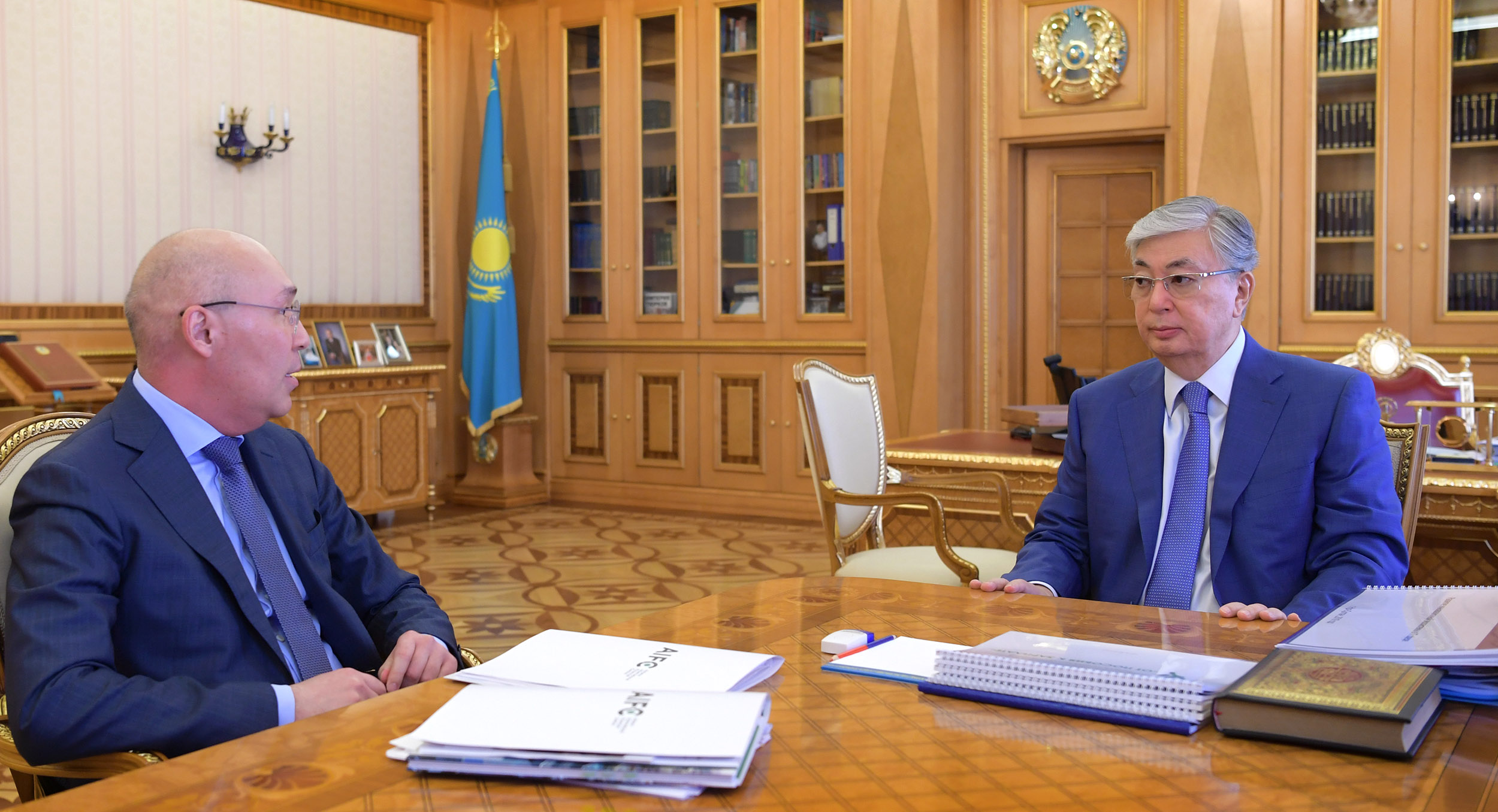 Head of State receives Head of the Astana International Financial Center Kairat Kelimbetov