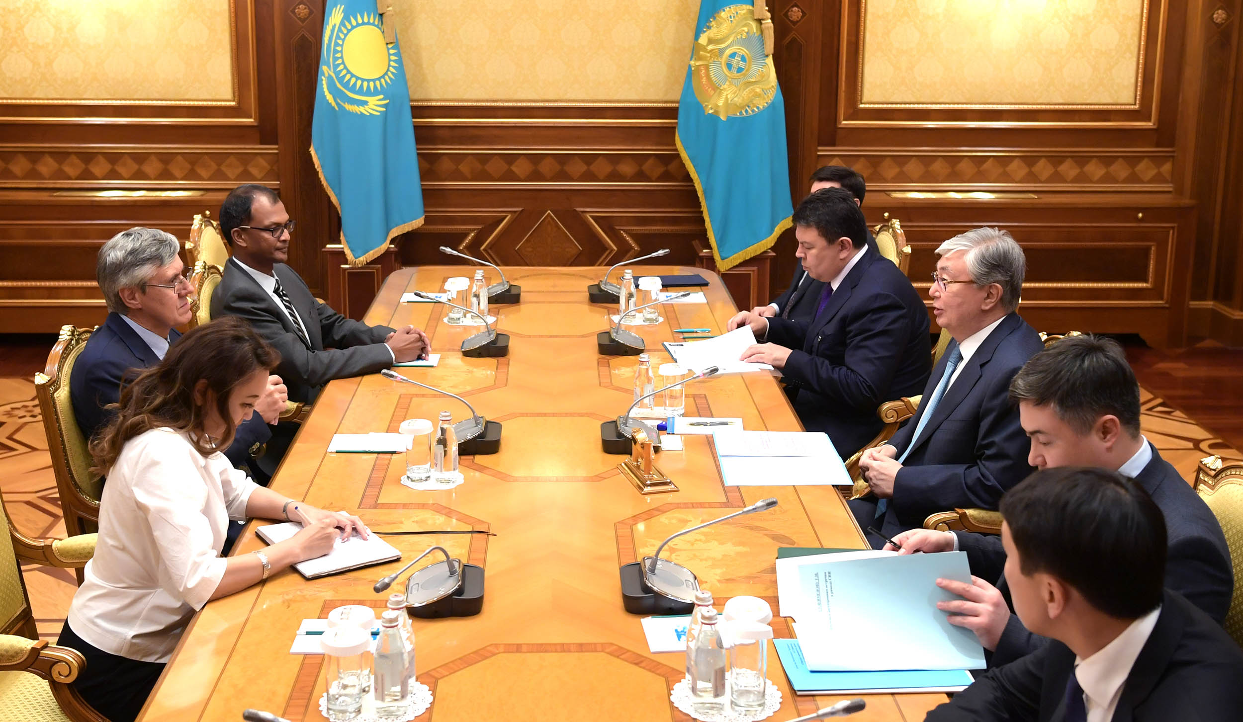 The President of Kazakhstan meets with the President of ExxonMobil Production Company Neil Duffin