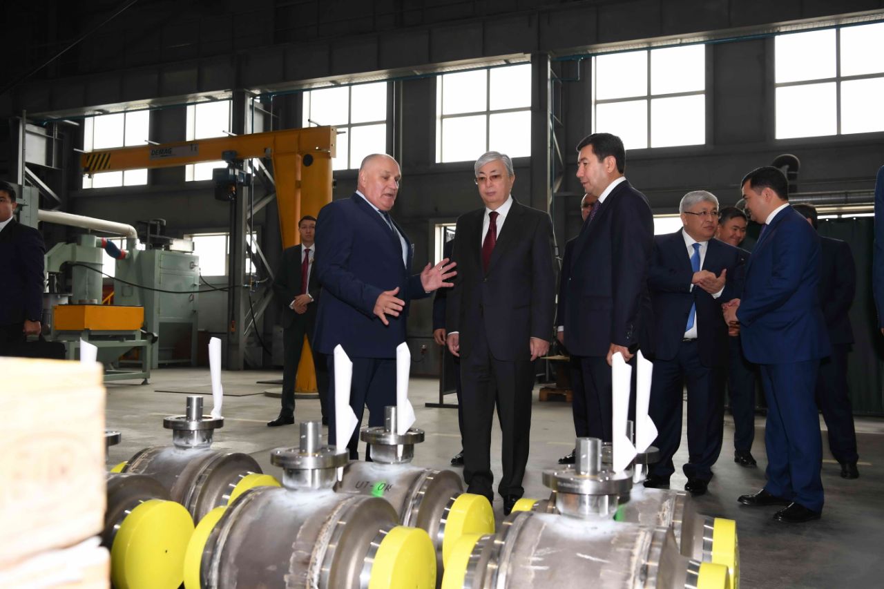 The Head of state visites several factories in Karagandy region