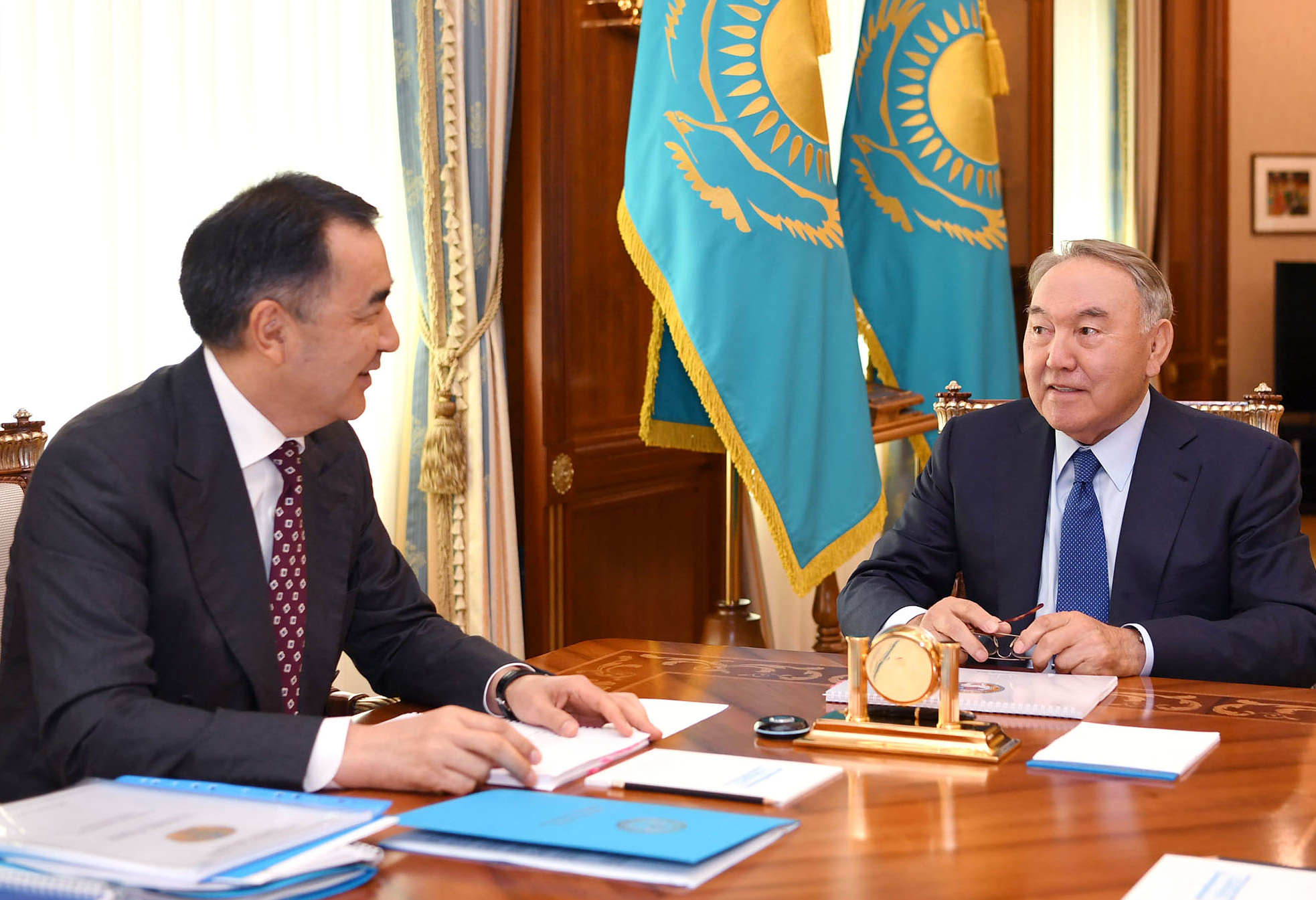 The first President of Kazakhstan receives akim of Almaty Bakytzhan Sagintayev