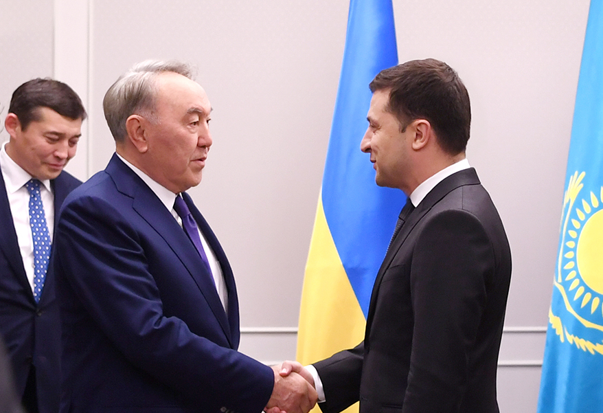 Nursultan Nazarbayev meets President of Ukraine Volodymyr Zelensky
