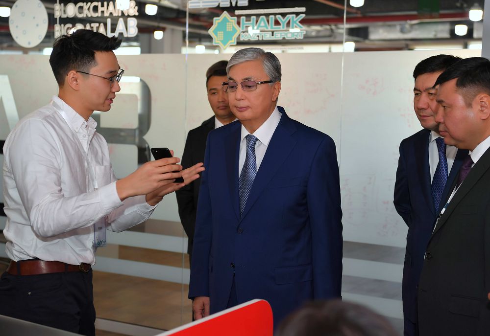 Head of state visits innovation cluster "Tech Garden" in Almaty