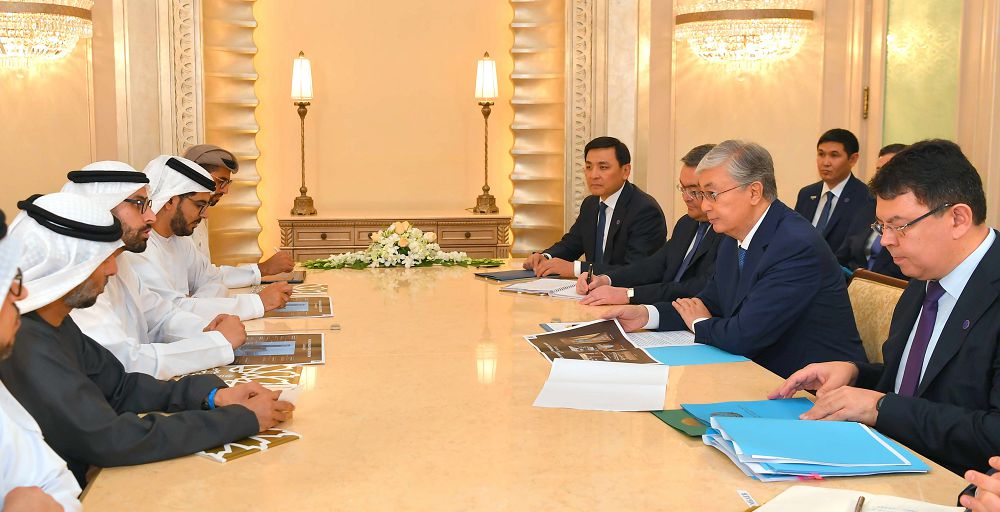 President of Kazakhstan meets Chairman of Aldar Properties in UAE
