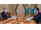 The President receives Chairman of the Senate of the Parliament Maulen Ashimbayev