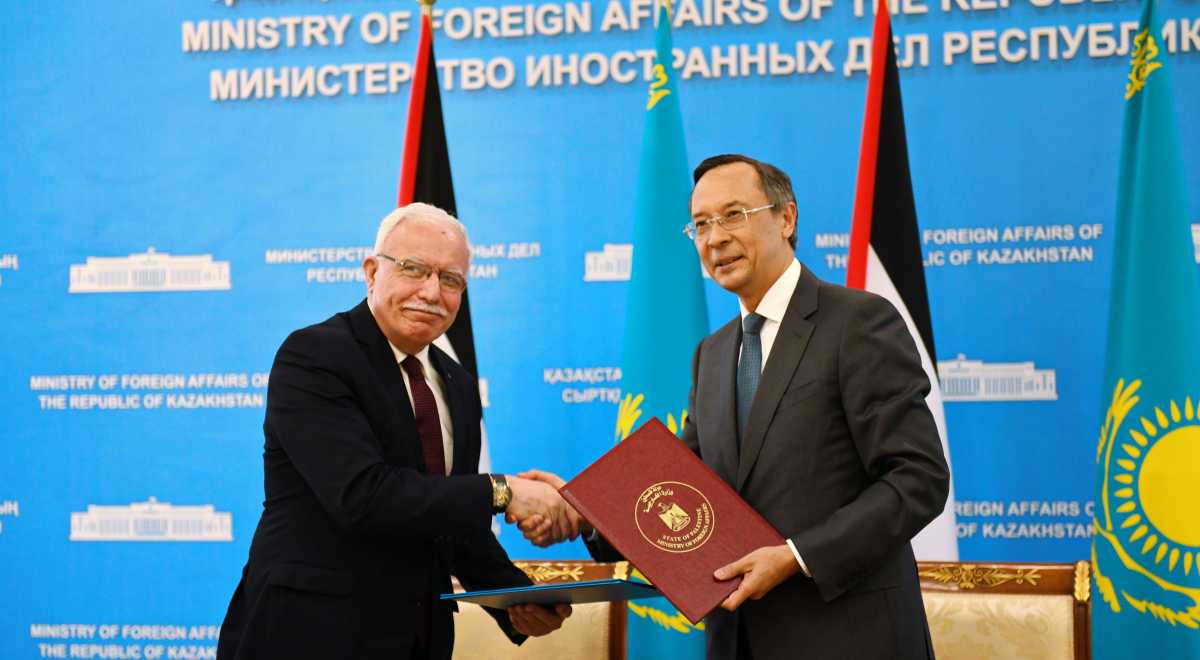 Foreign Ministers of Kazakhstan and Palestine meet to discuss political dialogue and economic relations