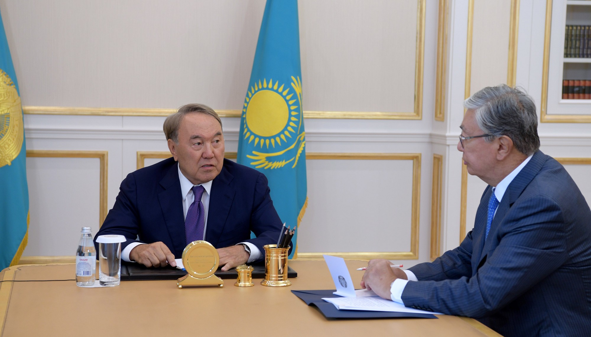 Nursultan Nazarbayev receives Senate Speaker Kassym Jomart Tokayev