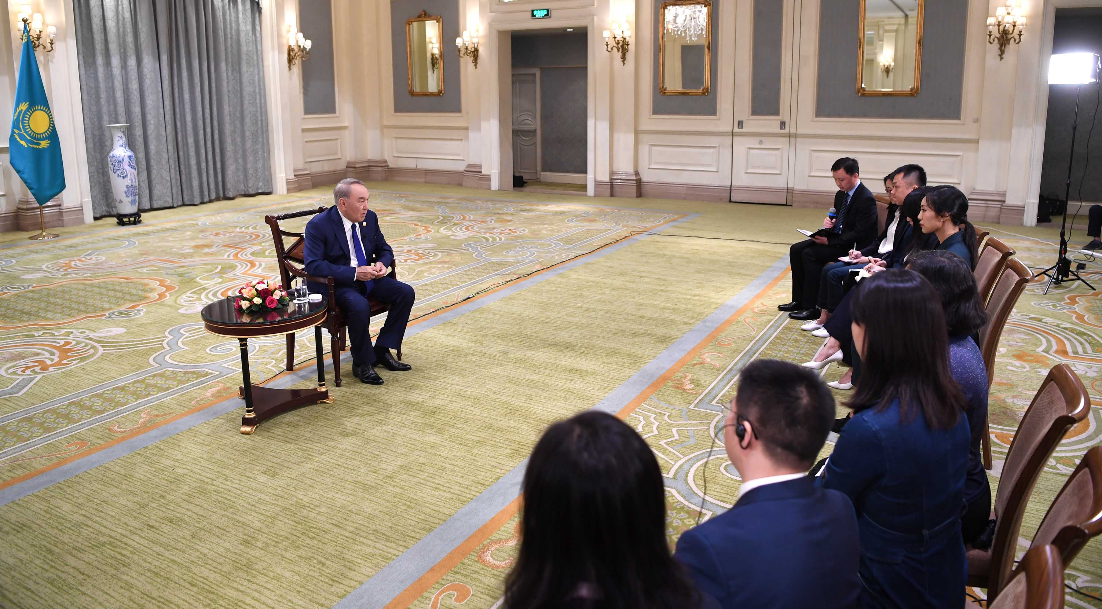 Nursultan Nazarbayev answered the questions of the Chinese media