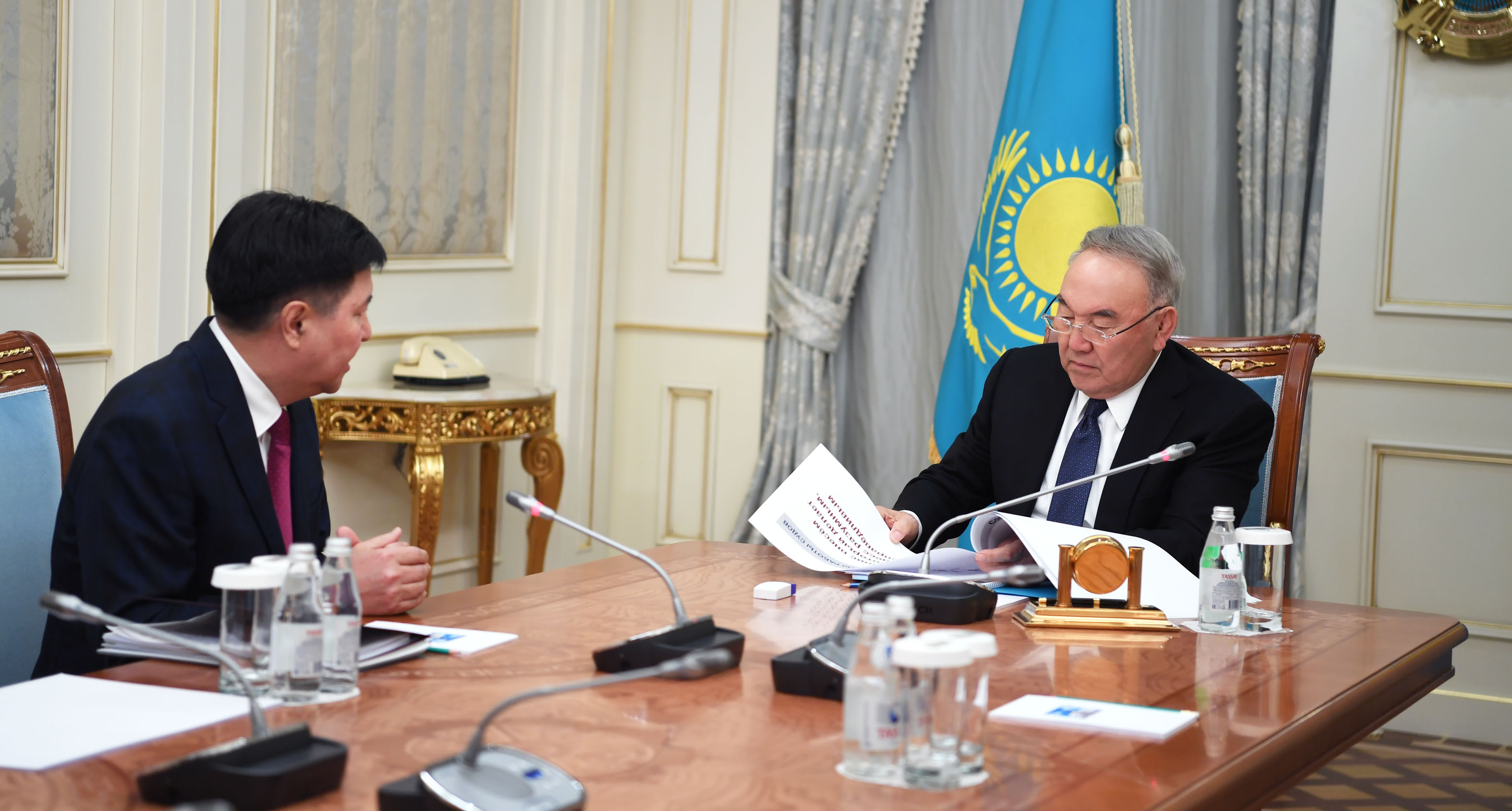 Nursultan Nazarbayev receives chairman of the Supreme Court Zhakip Assanov
