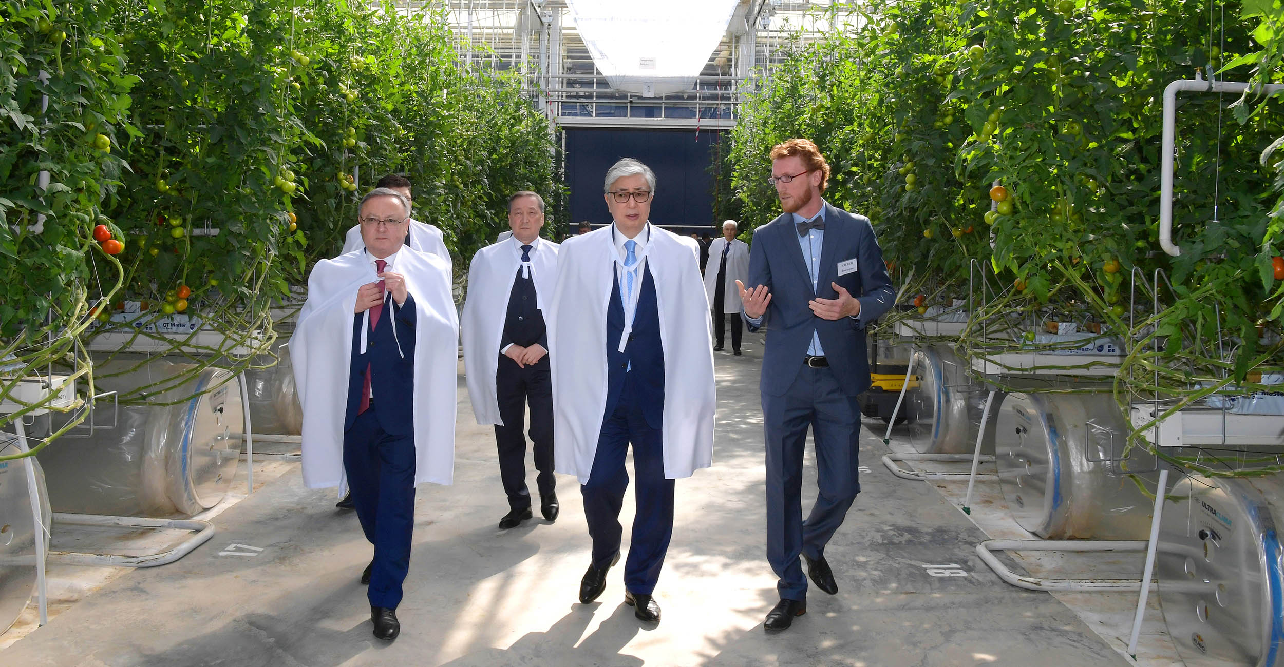 The head of state visits the greenhouse complex Green Capital Kazakhstan