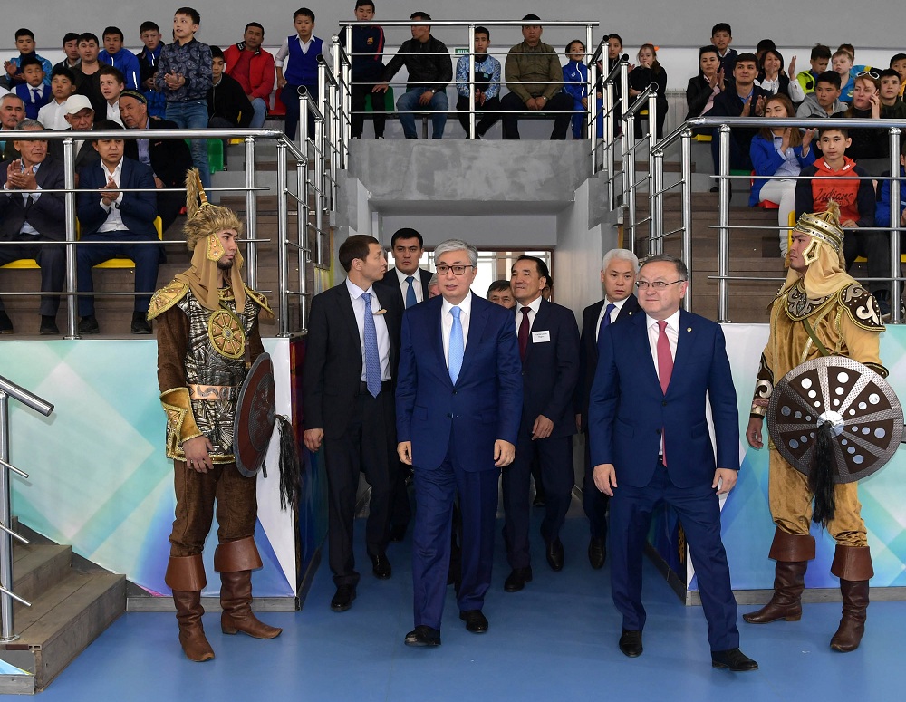 Kassym-Jomart Tokayev visits Wrestling Arena in Aktobe