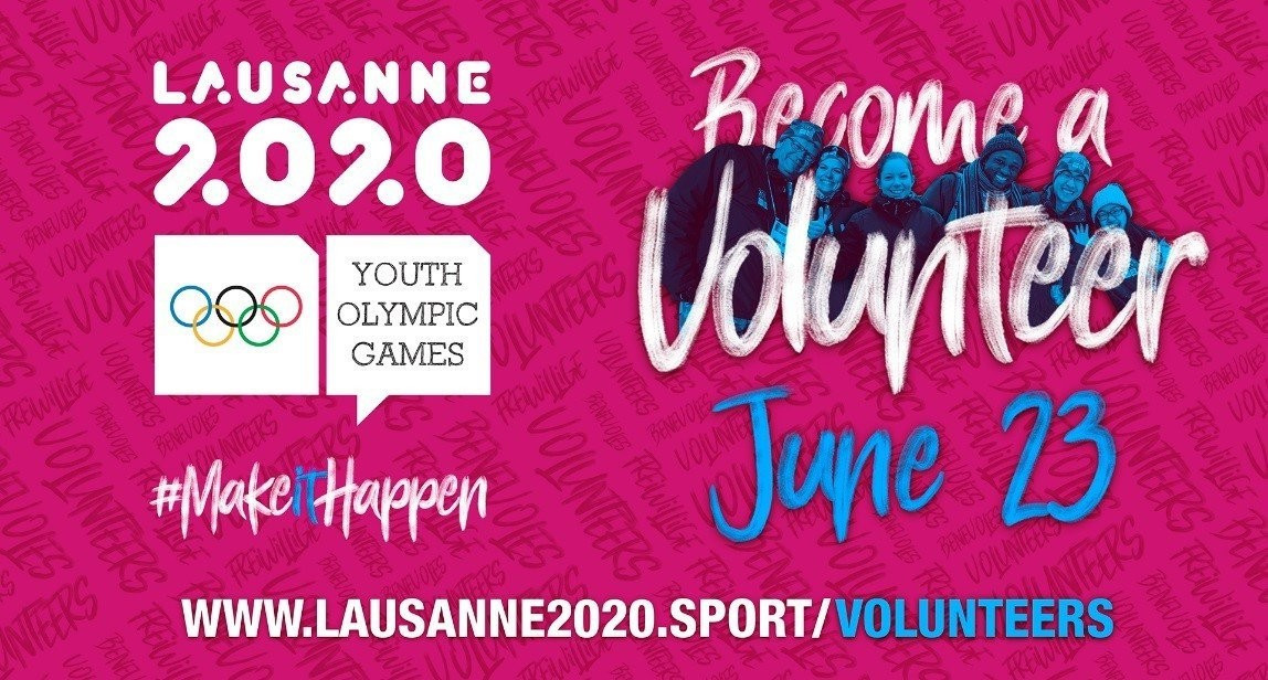 Lausanne 2020 is looking for 3’000 volunteers: registration platform opens on June 23rd