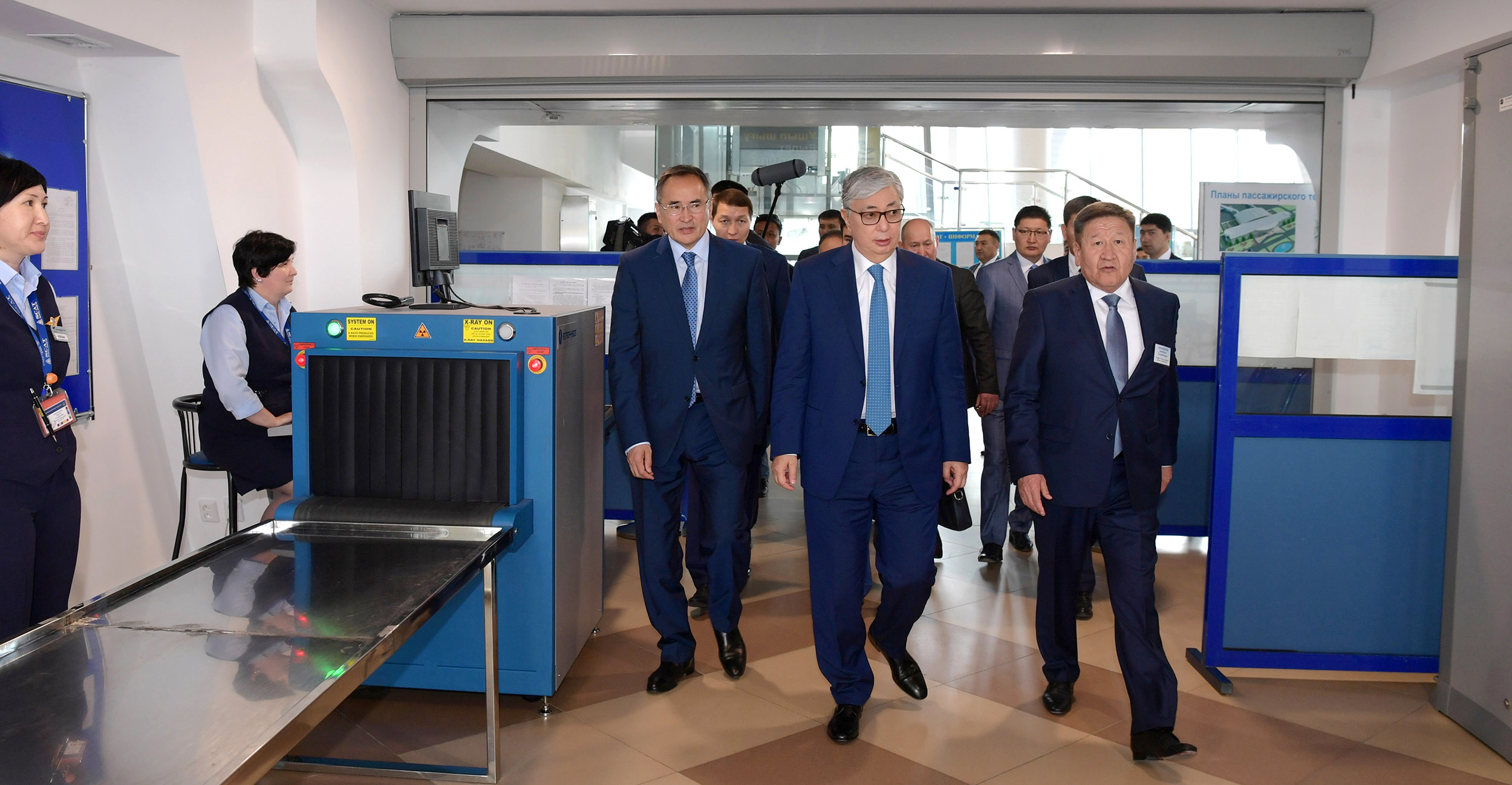 Kassym-Jomart Tokayev visits Aulie-Ata International Airport