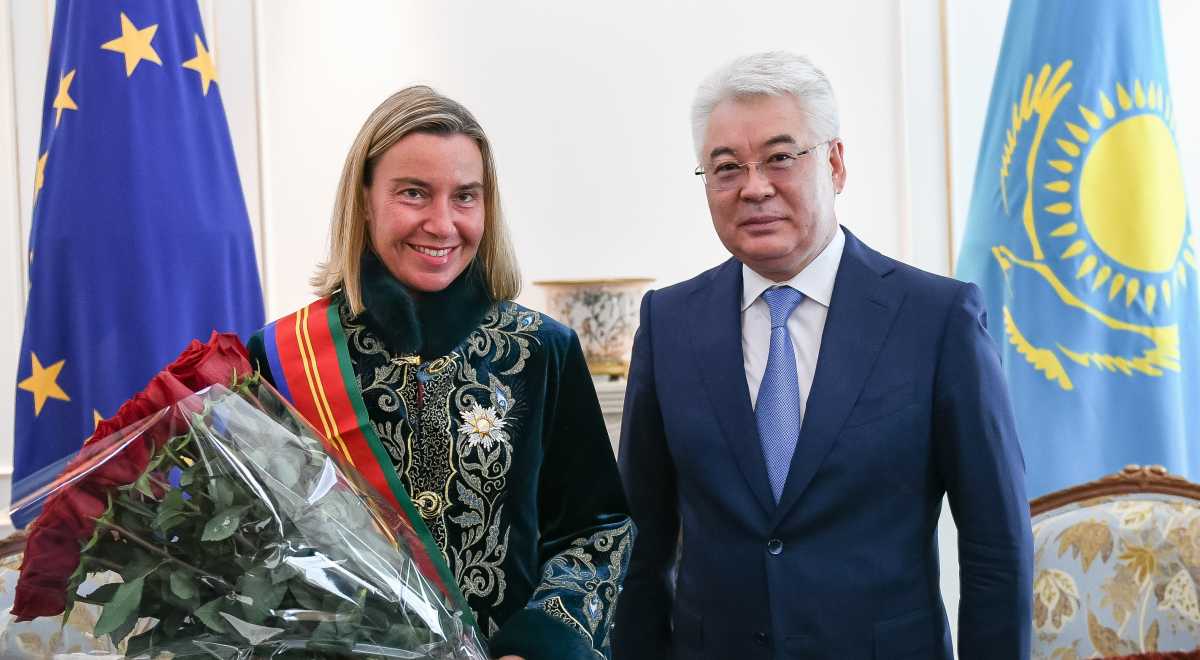 Kazakhstan's high award presented to EU High Representative for Foreign Affairs and Security Policy