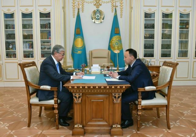 The President meets with Governor of Kostanay region Arkhimed Mukhambetov