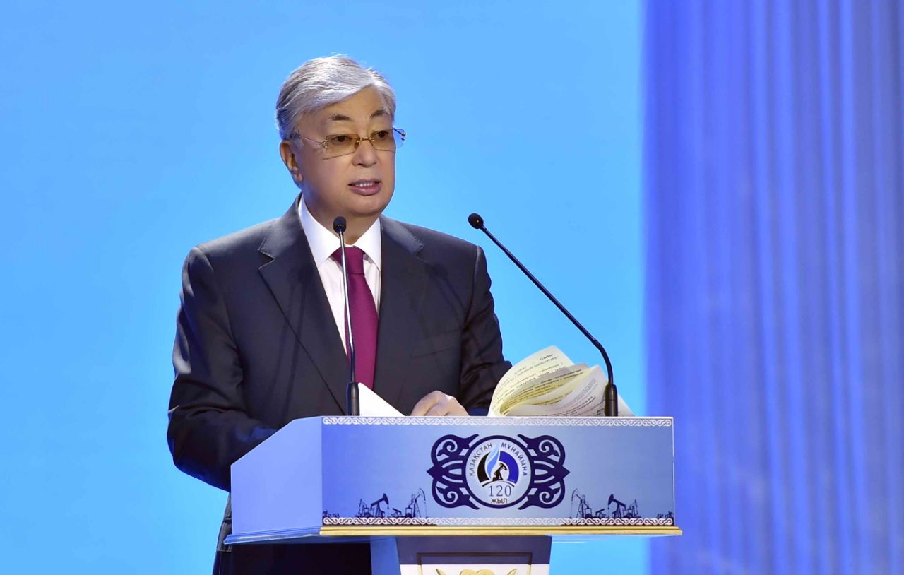Tokayev attends the ceremony of the 120th anniversary of the oil and gas industry of Kazakhstan