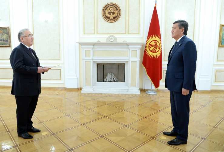 The Ambassador of Kazakhstan presents credentials to the President of the Kyrgyz Republic