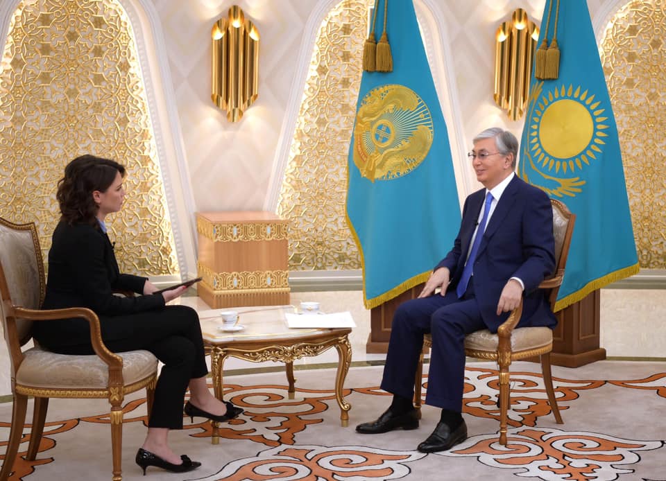 Kazakh President is interviewed by Deutsche Welle