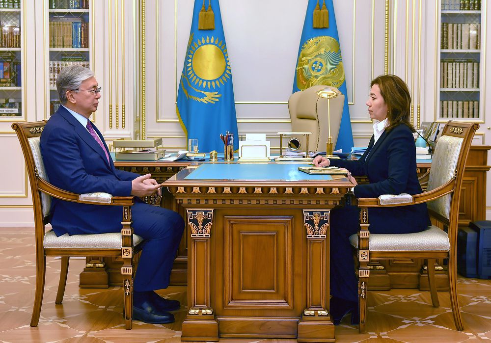 Head of state receives Madina Abylkasymova