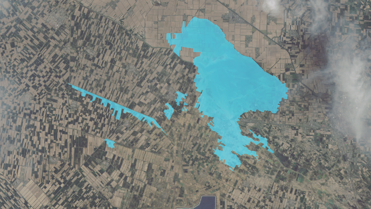 Satellite images help determine the extent of flooding in Turkestan region
