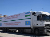 The medical humanitarian aid arrives in Turkistan from Uzbekistan
